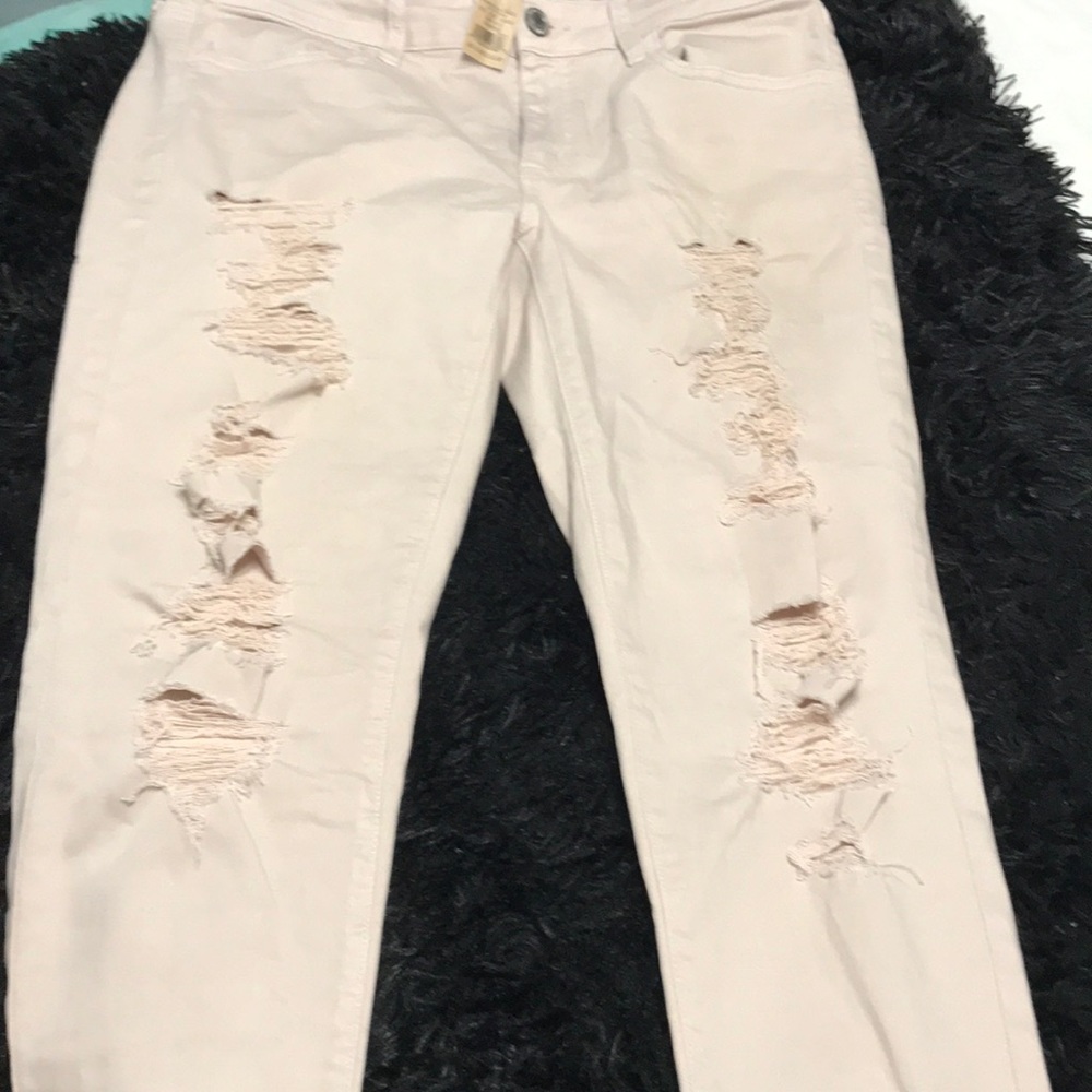 Pink rip jeans